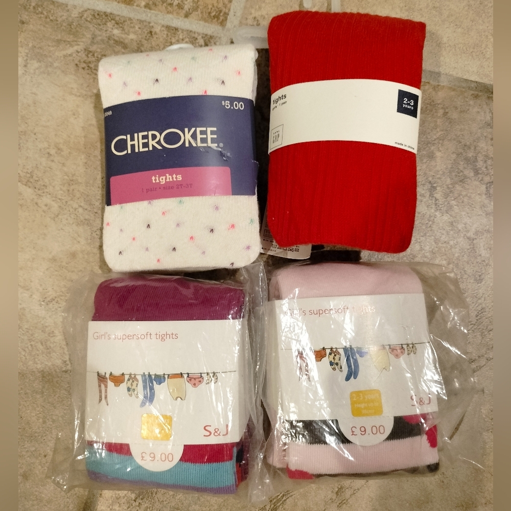 Girls tights 2 - 3T Cotton blend brand new